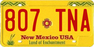 NM license plate 807TNA