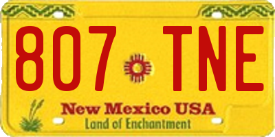 NM license plate 807TNE