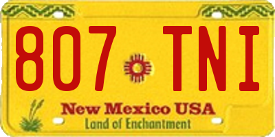 NM license plate 807TNI