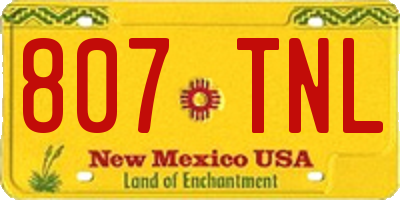 NM license plate 807TNL