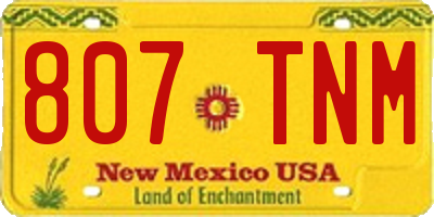 NM license plate 807TNM