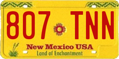 NM license plate 807TNN