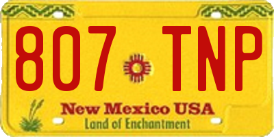 NM license plate 807TNP