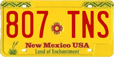 NM license plate 807TNS