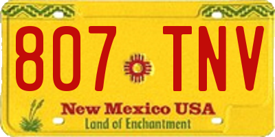 NM license plate 807TNV