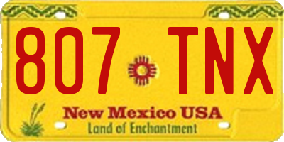 NM license plate 807TNX