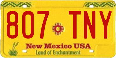 NM license plate 807TNY