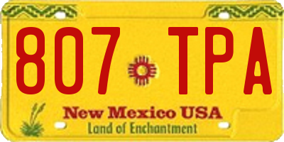 NM license plate 807TPA
