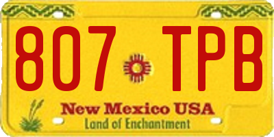 NM license plate 807TPB