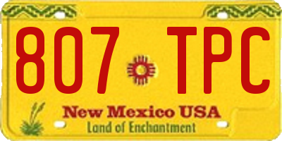 NM license plate 807TPC