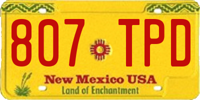 NM license plate 807TPD