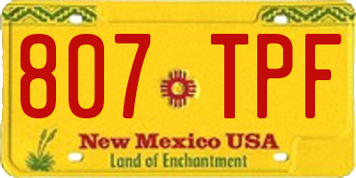 NM license plate 807TPF