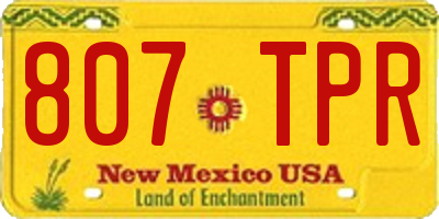 NM license plate 807TPR