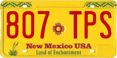 NM license plate 807TPS