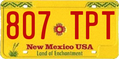 NM license plate 807TPT