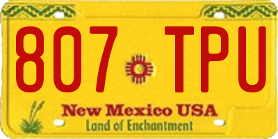 NM license plate 807TPU