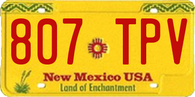 NM license plate 807TPV