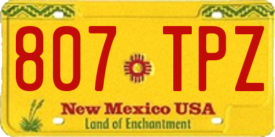 NM license plate 807TPZ