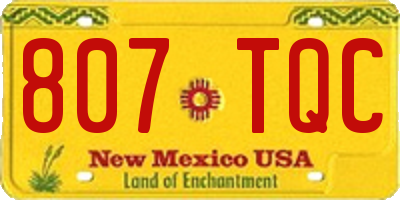 NM license plate 807TQC