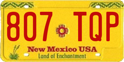 NM license plate 807TQP