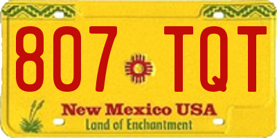 NM license plate 807TQT