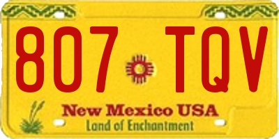 NM license plate 807TQV