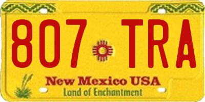 NM license plate 807TRA