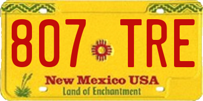 NM license plate 807TRE