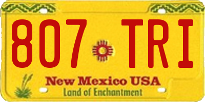 NM license plate 807TRI