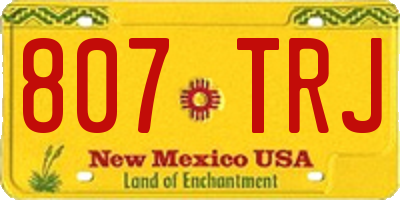 NM license plate 807TRJ
