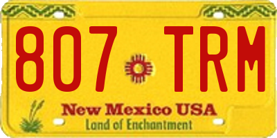 NM license plate 807TRM