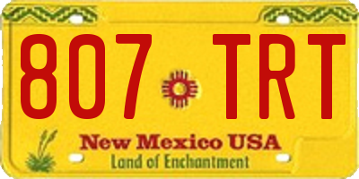 NM license plate 807TRT