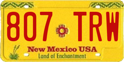 NM license plate 807TRW