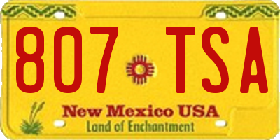 NM license plate 807TSA
