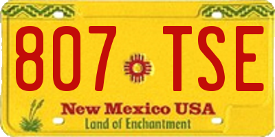 NM license plate 807TSE
