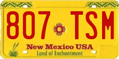 NM license plate 807TSM
