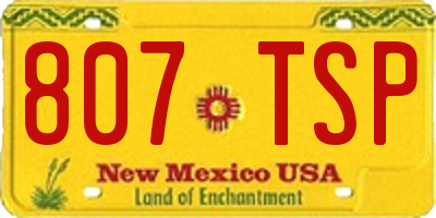 NM license plate 807TSP