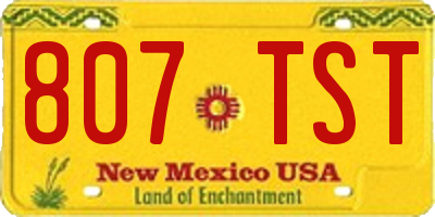 NM license plate 807TST