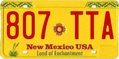 NM license plate 807TTA