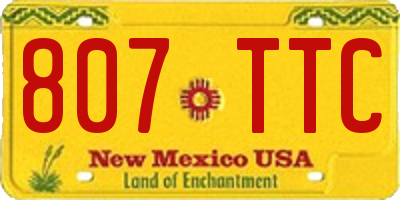 NM license plate 807TTC