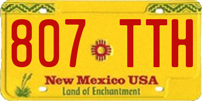NM license plate 807TTH