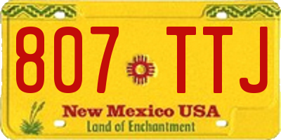 NM license plate 807TTJ