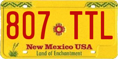 NM license plate 807TTL