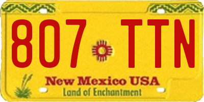 NM license plate 807TTN