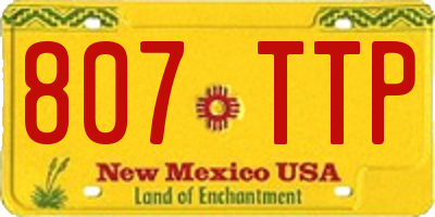 NM license plate 807TTP