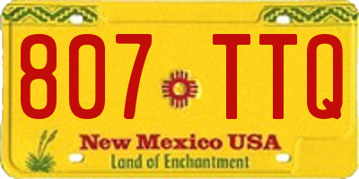 NM license plate 807TTQ