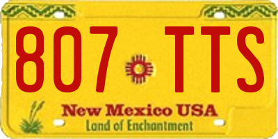 NM license plate 807TTS