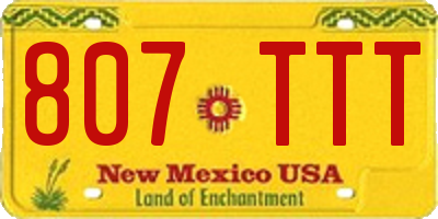 NM license plate 807TTT