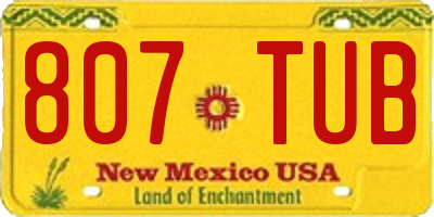 NM license plate 807TUB
