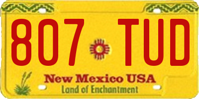 NM license plate 807TUD